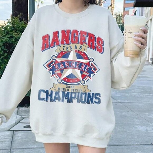 Texas Rangers 2023 World Champions Baseball Fan Sweatshirt - Picture 1 of 4